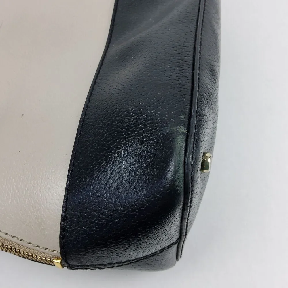 Kate Spade NY Domed Two Tone Leather Satchel Handbag Purse